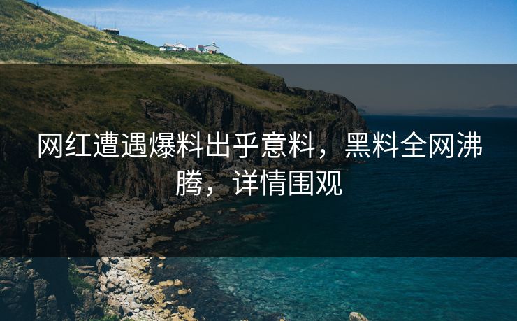 网红遭遇爆料出乎意料，黑料全网沸腾，详情围观