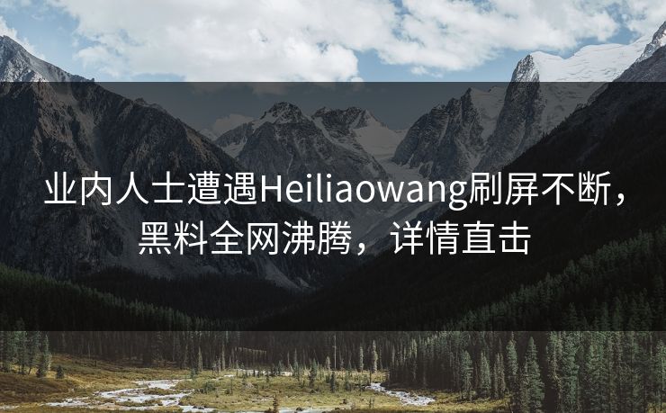 业内人士遭遇Heiliaowang刷屏不断，黑料全网沸腾，详情直击  第1张