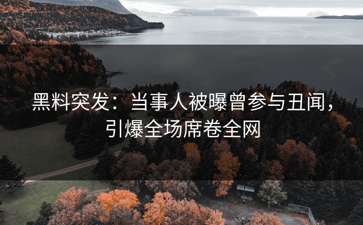 黑料突发：当事人被曝曾参与丑闻，引爆全场席卷全网  第1张